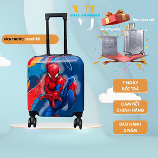 Vali kéo trẻ em 18 inch hình nổi 3D cho bé trai du lịch hình siêu nhân, người nhện, khủng long Vali journey