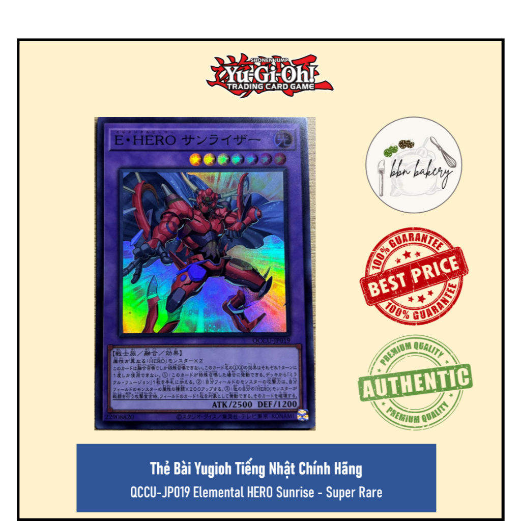 Thẻ Bài Yugioh Tiếng Nhật Chính Hãng: QCCU-JP019 Elemental HERO Sunrise - Super Rare