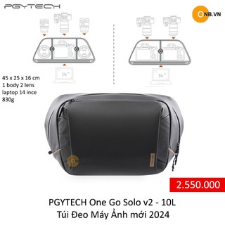 Pgytech one go solo v2 - 10l túi đeo máy ảnh mới 2024