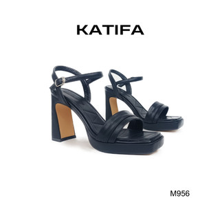 Giày sandal gót bầu 9p sườn kép quai ngang ARES KATIFA M956 - BH 24 tháng