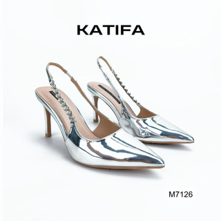 Giày cao gót Slingback 7p quai viền đá mặt trăng KATIFA M7126 - Giày đi tiệc, sang trọng