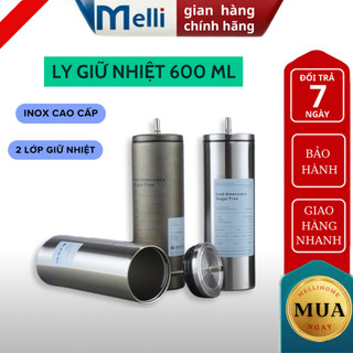 Ly giữ nhiệt MELLI Iced Americano - chất liệu Inox 304 không gỉ , giữ nhiệt 2 lớp, có ống hút tiện lợi