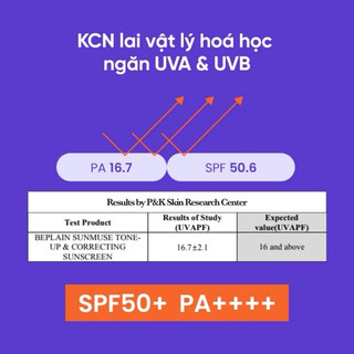 Kem Chống Nắng Nâng Tone Hiệu Chỉnh Da Beplain Sunmuse 50ml