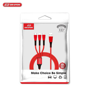 Dây cáp sạc 3 đầu l-m-c drapow cx04