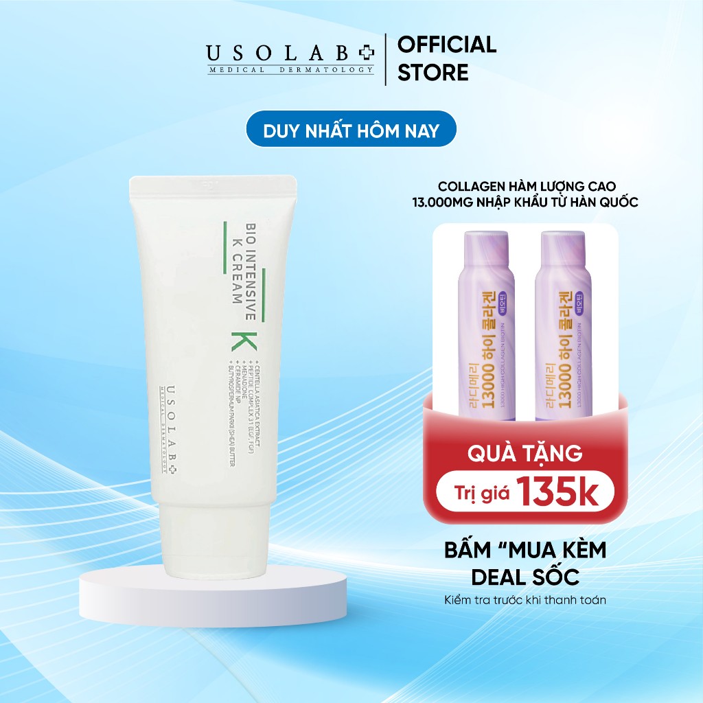 Kem dưỡng Vitamin K Cream Usolab làm dịu, phục hồi da nhạy cảm và chống lão hóa 50ml