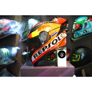 Tem trùm - Decal dán mũ bảo hiểm fullface Repsol