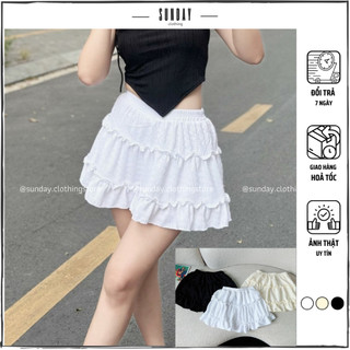 Chân Váy Kiểu Bèo 2 Tầng Dáng Xòe Phong Cách Dễ Thương Xinh Xắn Có Lớp Lót Quần Dày Dặn- Sunday Clothing CV010