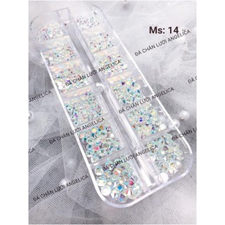 Đá chân keo khay mix size trang trí móng angelica ck14