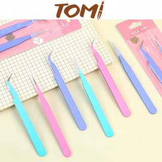 Nhíp gắp mi giả, nhíp đính đá, nhíp làm đồ handmade màu pastel tomi 222