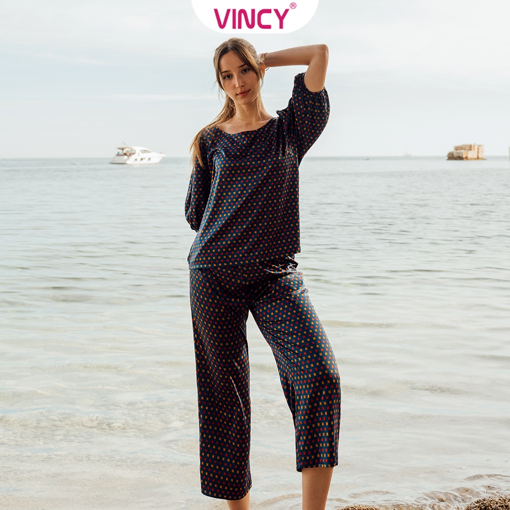 Bộ Đồ Satin Lửng Nữ Vincy BLS020S41