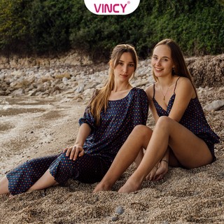 Bộ Đồ Satin Lửng Nữ Vincy BLS020S41