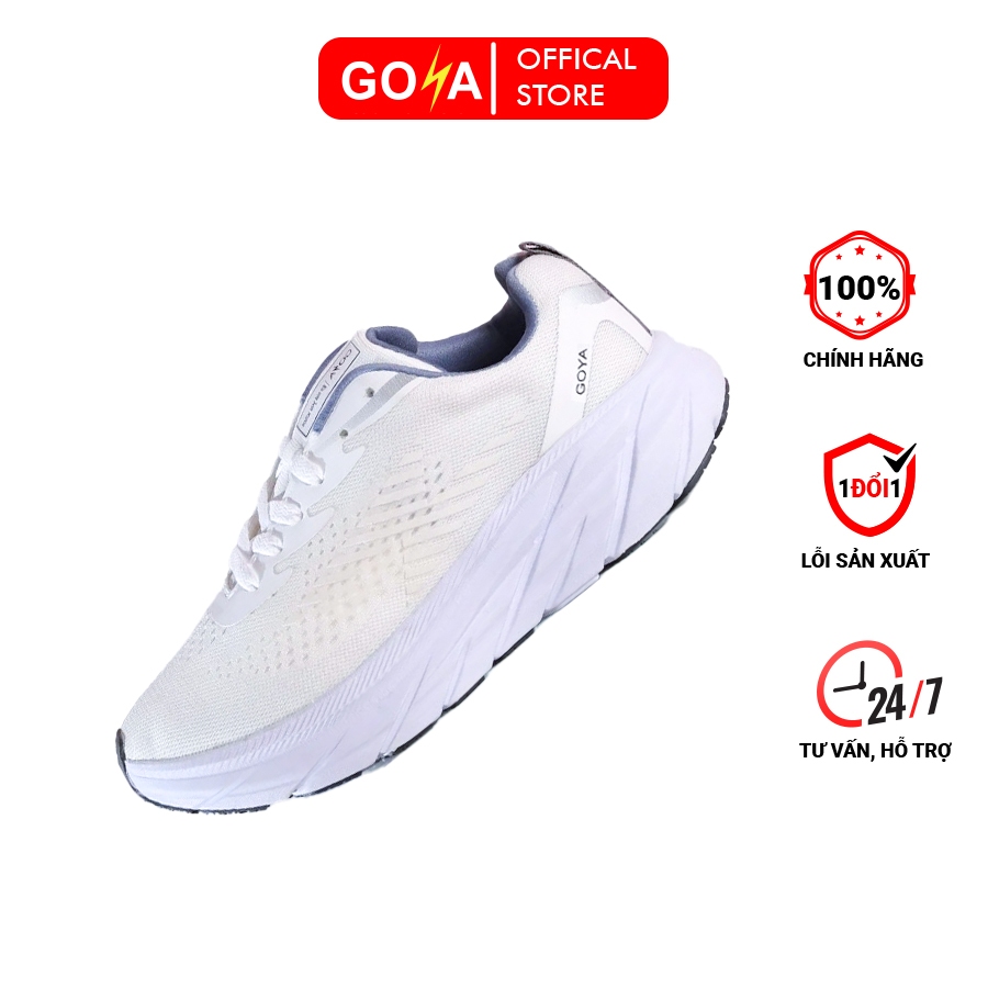 Giày thể thao chạy bộ nam nữ Goya Plus năm 2024 màu full trắng