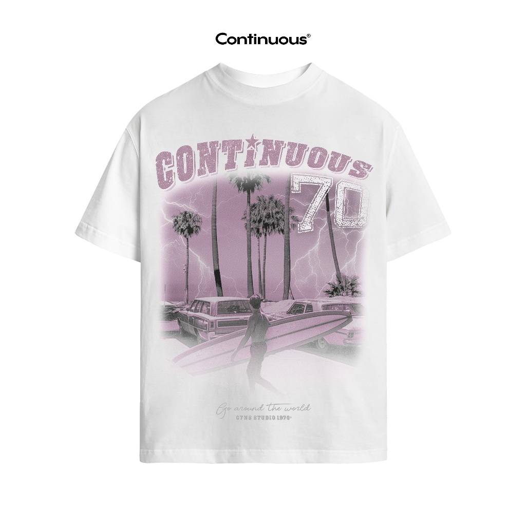 Áo thun Continuous - CTNS - “VER 2 ” GO AROUND THE WORLD/ White