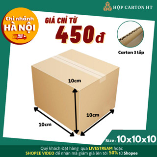 COMBO 20 hộp 10x10x10 Hộp carton, thùng giấy cod gói hàng, hộp bìa carton đóng hàng giá rẻ
