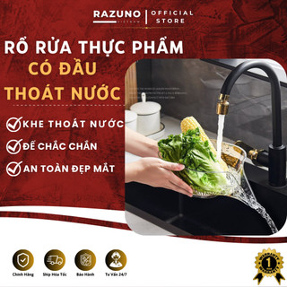 Rổ Nhựa Rửa Rau Củ Quả RAZUNO VIỆT NAM Đa Năng Cho Nhà Bếp Thiết Kế Thoát Nước Tiện Lợi