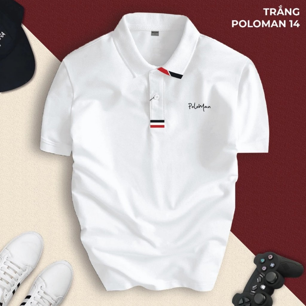 Áo Polo Nam Nữ POLOMAN 14 chuẩn from, cổ bẻ vải cá sấu cao cấp, thoáng mát sang trọng thanh lịch