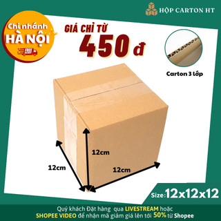 12x12x12 Combo 10 hộp carton, thùng giấy cod gói hàng, hộp bìa carton đóng hàng giá rẻ