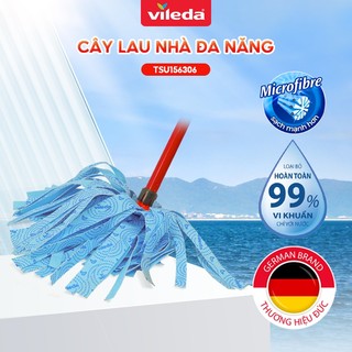 [156306] Cây lau nhà đa năng VILEDA Supermocio Wet mop vải sợi microfibre, siêu thấm dùng cho mọi loại sàn