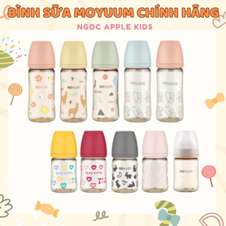 (Tặng Sticker) Bình sữa Moyuum Hàn Quốc 170/270ml (chọn núm)- Cam kết Chính hãng