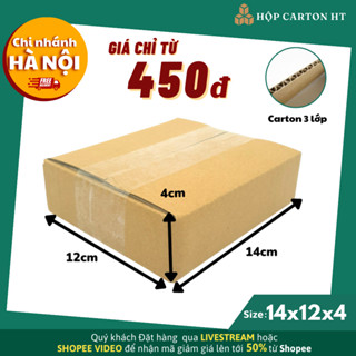 14x12x4 COMBO 20 Thùng hộp carton, thùng giấy cod gói hàng giá tận xưởng - Hộp carton HT