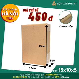 15x10x5 Combo 100 hộp carton đối khẩu, thùng giấy cod gói hàng, hộp bìa carton đóng hàng