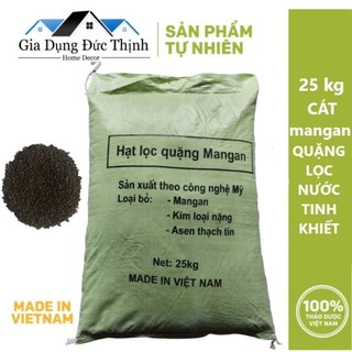 Bao 25kg Cát mangan quặng lọc nước, lọc nước giếng khoan, nước sinh hoạt, nước đầu nguồn, nước bể cá