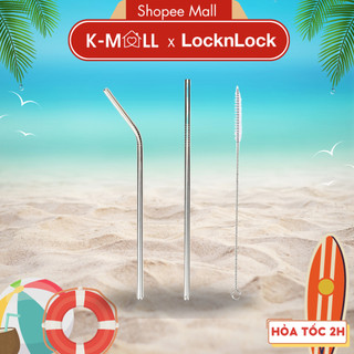 Ống hút inox LocknLock thép không gỉ, cong, thẳng, cọ rửa - K-MALL