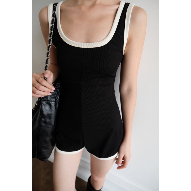 RUBIES Bosa Jumpsuit - Playsuit Nữ Vải Thun Dáng Ngắn Sát Nách 3 Lỗ Cổ U | BigBuy360 - bigbuy360.vn