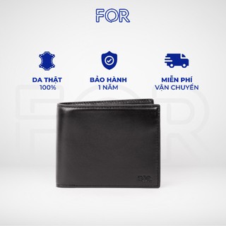 Ví mềm da bò Nappa FOR - Dáng đứng/ngang - Màu đen V76