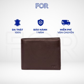 Ví mềm da bò Nappa FOR - Dáng đứng/ngang - Màu nâu V76