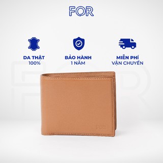 Ví mềm da bò Nappa FOR - Dáng đứng/ngang - Màu vàng bò V76