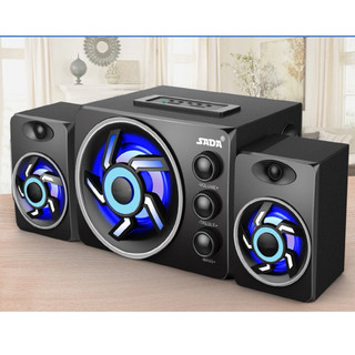 Loa vi tính bluetooth gaming sada d-209 super bass, đèn led theo nhạc, vỏ gỗ, hỗ trợ đa dạng kết nối usb, thẻ nhớ