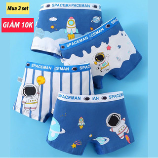 Set 4 Quần chip đùi cho bé trai 7-48kg mẫu phi hành gia, Baby Happy, khủng long, hàng Quảng Châu cao cấp
