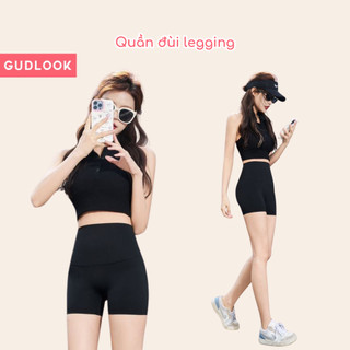 Quần Short Legging Nữ GUDLOOK Cạp Cao Viền Nâng Mông Tôn Dáng Thể Thao