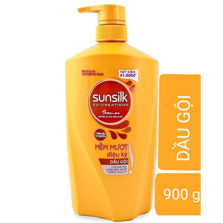 Dầu Gội SUNSILK 900G - Vàng & Đen - Cho Tóc Suôn Mềm Mượt Và Óng Ả