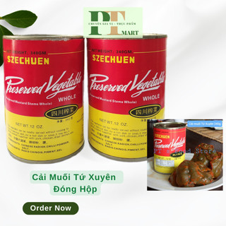 Cải muối Tứ Xuyên đóng hộp hiệu Thỏ Trắng (cải lon 340g)/Preserved Vegetable Szechuen Radis Chinois White Rabbit Brand