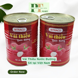 Vải thiều ngâm nước đường Thanh Hà Bitraco 565gr (vải đóng hộp / vải lon). Lychees in syrup