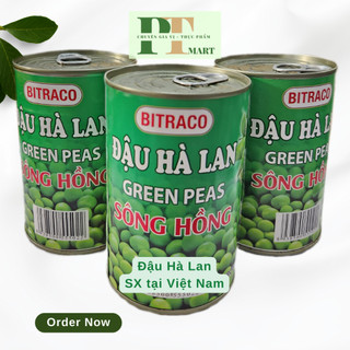 Đậu hà lan lon / Đậu hà lan đóng hộp hiệu Sông Hồng Bitraco 450gr