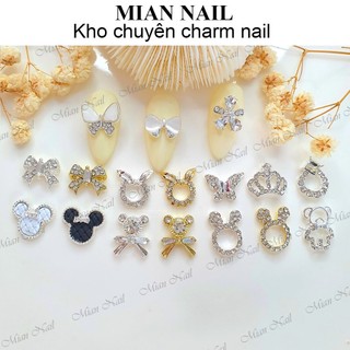 Charm nơ charm gấu charm thỏ charm vương miện charm gắn móng đính móng trang trí móng tay MIAN