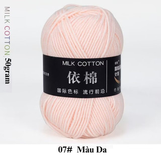 Len milk cotton 50gram (màu 01-86) làm đồ handmade