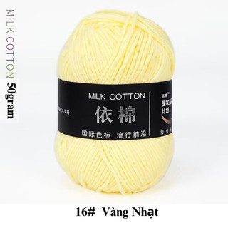 Len milk cotton 50gram (màu 01-86) làm đồ handmade