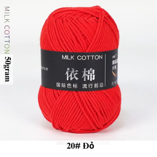 Len milk cotton 50gram (màu 01-86) làm đồ handmade