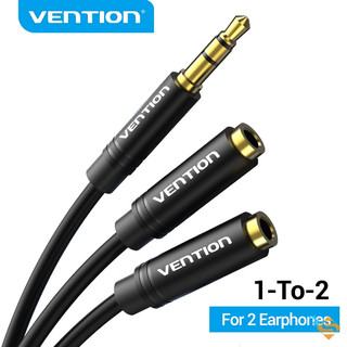 Cáp chia tai nghe VENTION từ một đầu cắm 3.5mm sang hai cổng cắm AUX tiện dụng cho PC/Laptop PS4 PS5