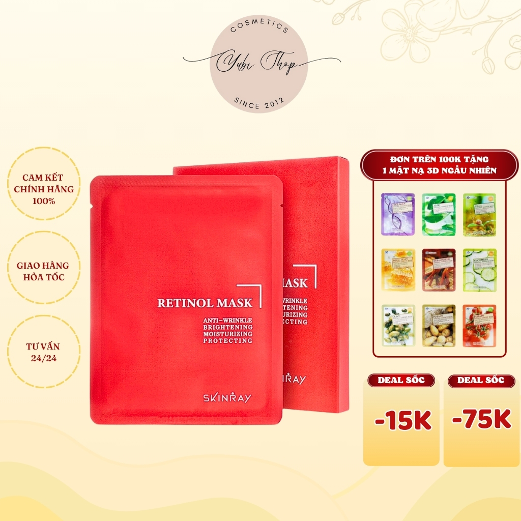 Mặt nạ tái tạo dưỡng sáng da RETINOL SKINRAY chính hãng Hàn Quốc - YUBI YUBI