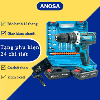 Máy khoan pin cầm tay Makita 72v, máy bắn vít 3 chức năng tặng phụ kiện 24 chi tiết