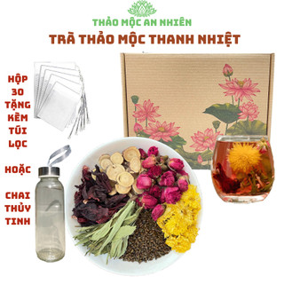 Trà thảo mộc thanh nhiệt tiêu thực (Hộp 30 kèm Chai T.Tinh + Túi Lọc) tiêu độc, mát gan, đẹp dáng