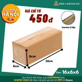 16x6x6 Combo 10 hộp carton đóng hàng, hộp bìa carton giá rẻ - Hộp carton HT