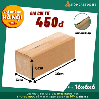 16x6x6 COMBO 20 thùng giấy cod gói hàng, hộp bìa carton giá rẻ - Hộp carton HT