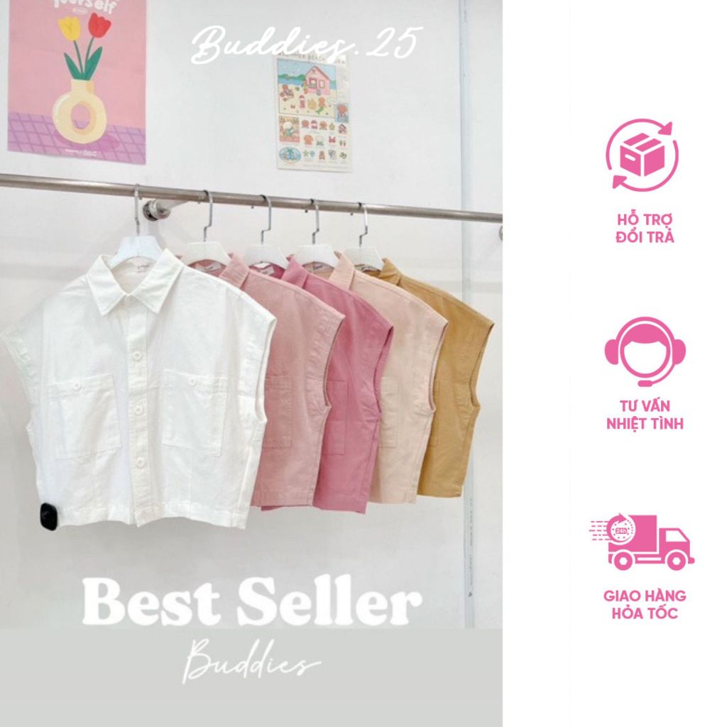 Áo sơmi tay hến basic Buddies.25