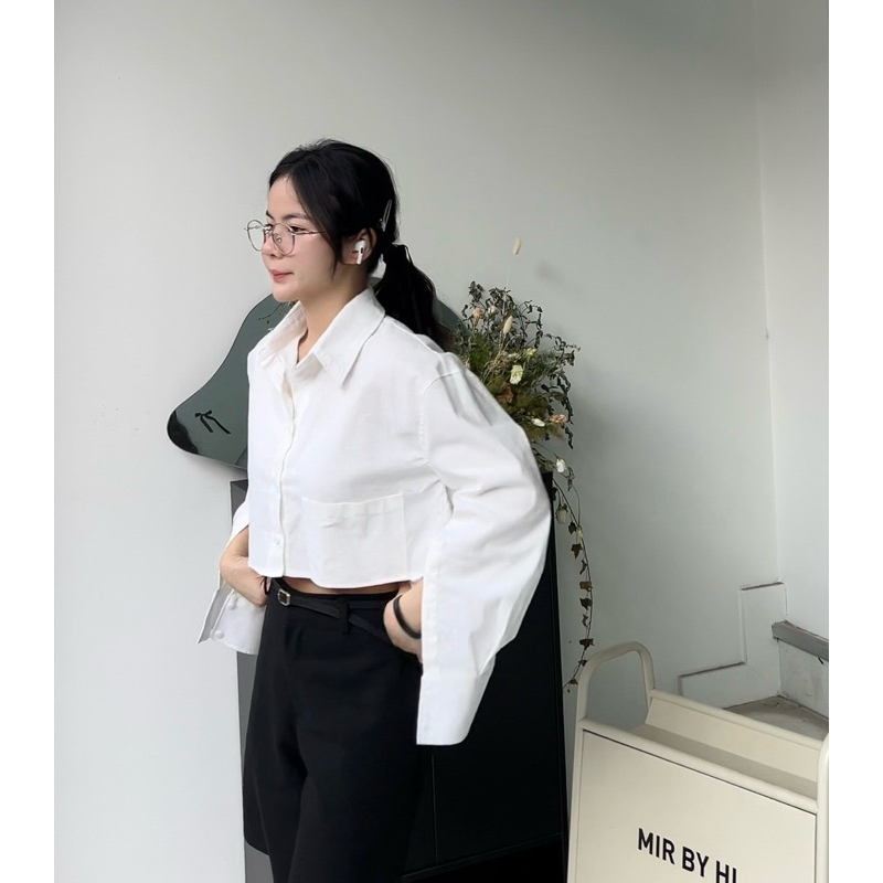  𝐅𝐨𝐫𝐢𝐞 𝐒𝐡𝐢𝐫𝐭 | 𝐦𝐢𝐫.𝐛𝐲𝐡𝐢 | Sơ mi croptop linen form rộng